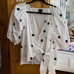 Polka Dot puffed sleeve blouse